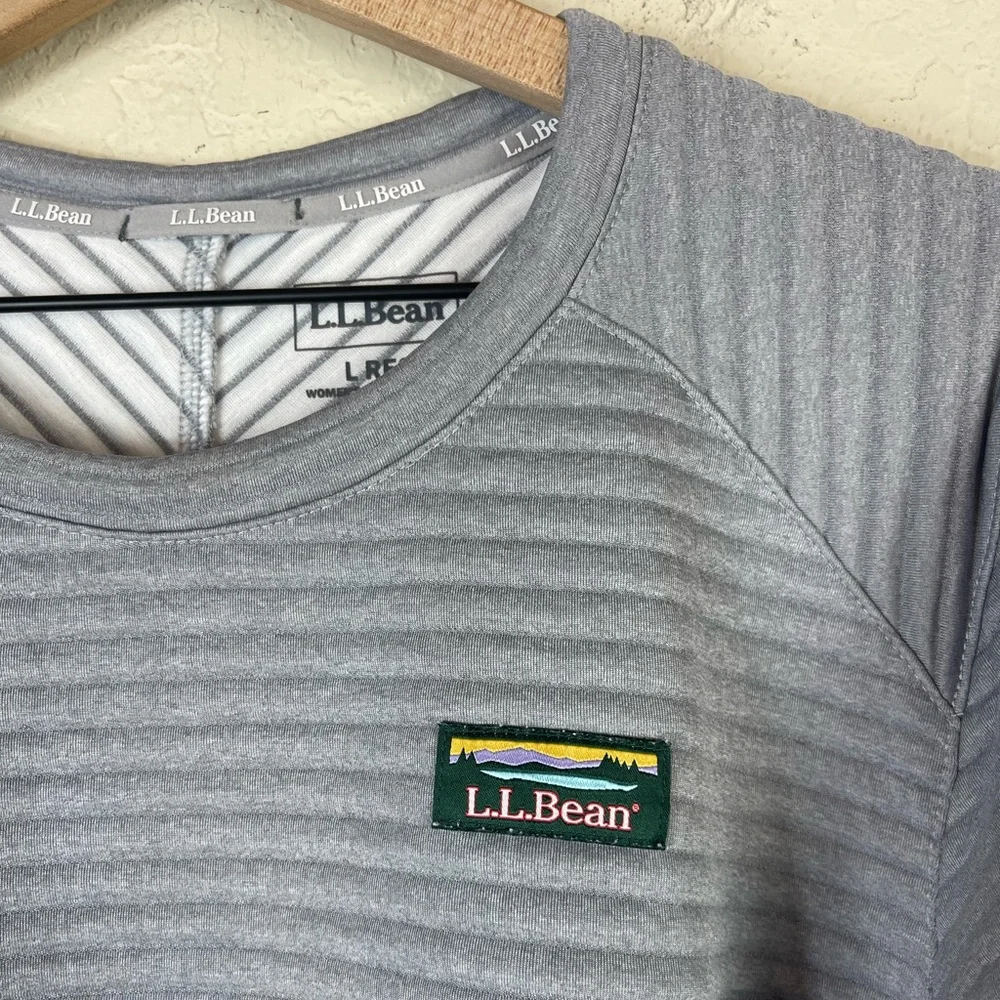 L.L. Bean Airlight Knit Pullover Top in Grey Size Large - Picture 2 of 6